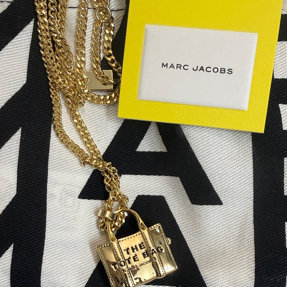 Marc Jacobs Gold Tote Bag Charm Necklace